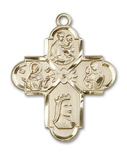 Load image into Gallery viewer, Franciscan 4-Way Cross Custom Pendant - Yellow Gold
