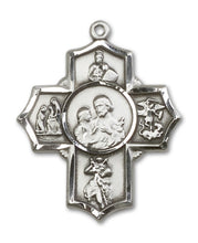 Load image into Gallery viewer, 5-Way Cross / Firefighter Custom Pendant - Sterling Silver
