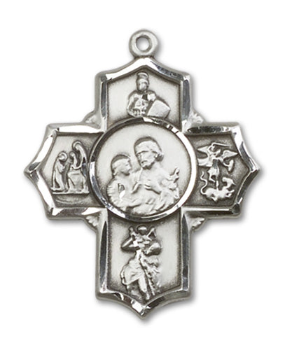 5-Way Cross / Firefighter Custom Pendant - Sterling Silver