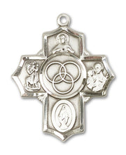 Load image into Gallery viewer, Blended Family 5-Way Cross Custom Pendant - Sterling Silver
