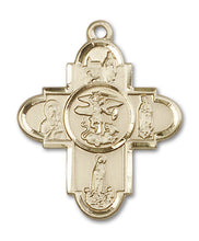 Load image into Gallery viewer, Our Lady 5-Way Cross Custom Pendant - Yellow Gold
