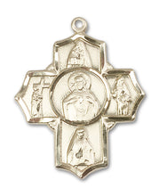 Load image into Gallery viewer, Scapular 4-Way Cross Custom Pendant - Yellow Gold
