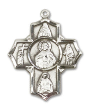 Load image into Gallery viewer, Scapular 4-Way Cross Custom Pendant - Sterling Silver
