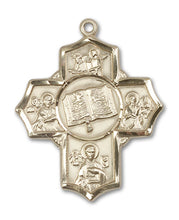 Load image into Gallery viewer, Apostle 5-Way Cross Custom Pendant - Yellow Gold
