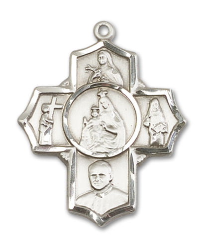 Carmelite 4-Way Cross Custom Pendant - Sterling Silver