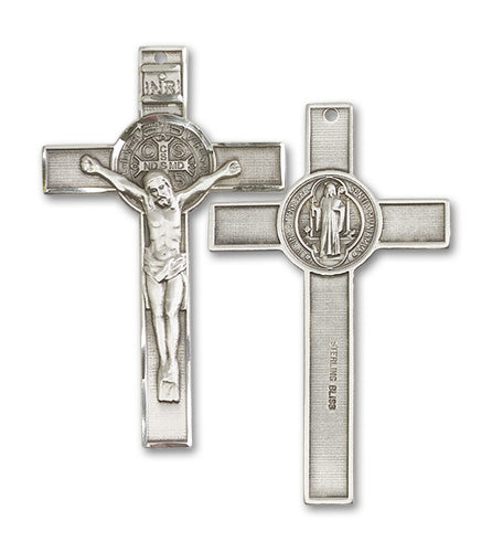 St. Benedict Crucifix Custom Pendant - Sterling Silver