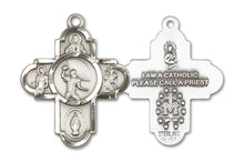 Load image into Gallery viewer, 5-Way Cross / Football Custom Pendant - Sterling Silver
