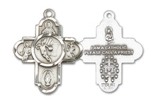 Load image into Gallery viewer, 5-Way Cross / Basketball Custom Pendant - Sterling Silver
