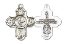 Load image into Gallery viewer, 5-Way Cross / Soccer Custom Pendant - Sterling Silver
