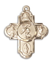 Load image into Gallery viewer, 5-Way Cross Swimming Custom Pendant - Yellow Gold
