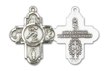 Load image into Gallery viewer, 5-Way Cross Swimming Custom Pendant - Sterling Silver
