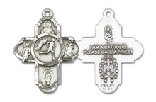 Load image into Gallery viewer, 5-Way Cross Track&amp;Field Custom Pendant - Sterling Silver
