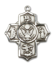 Load image into Gallery viewer, 5-Way Cross / Army Custom Pendant - Sterling Silver
