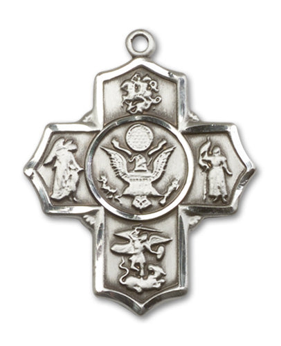 5-Way Cross / Army Custom Pendant - Sterling Silver