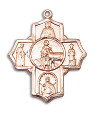 Load image into Gallery viewer, 5-Way Cross / Special Needs Custom Pendant - Yellow Gold
