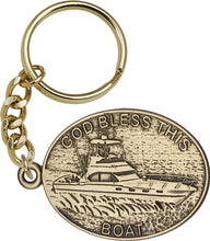 Load image into Gallery viewer, God Bless This Boat Keychain - Gold Oxide
