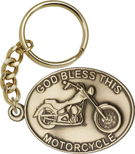 Load image into Gallery viewer, God Bless This Motorcycle Keychain - Gold Oxide
