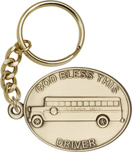 Load image into Gallery viewer, God Bless This Bus Driver Keychain - Gold Oxide
