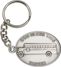 Load image into Gallery viewer, God Bless This Bus Driver Keychain - Silver Oxide
