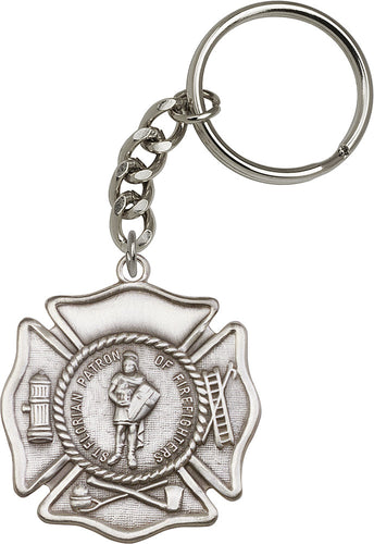 St. Florian Keychain - Silver Oxide