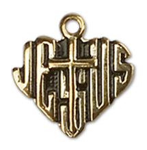 Load image into Gallery viewer, Heart Of Jesus / Cross Custom Pendant - Yellow Gold
