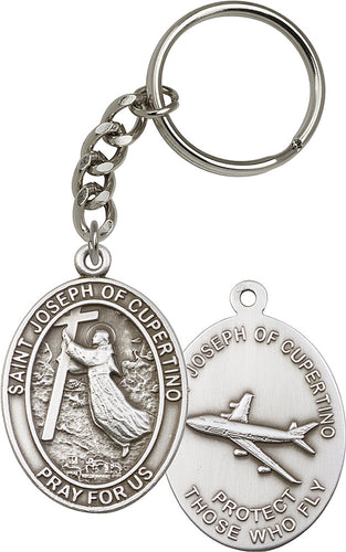 St. Joseph of Cupertino Keychain - Silver Oxide