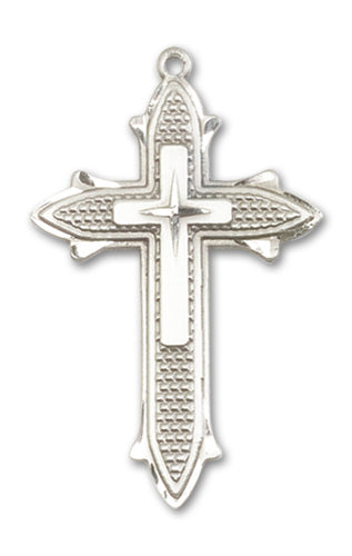 Cross On Cross Custom Pendant - Sterling Silver