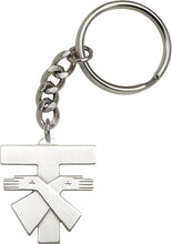 Load image into Gallery viewer, Franciscan Cross Keychain - Silver Oxide
