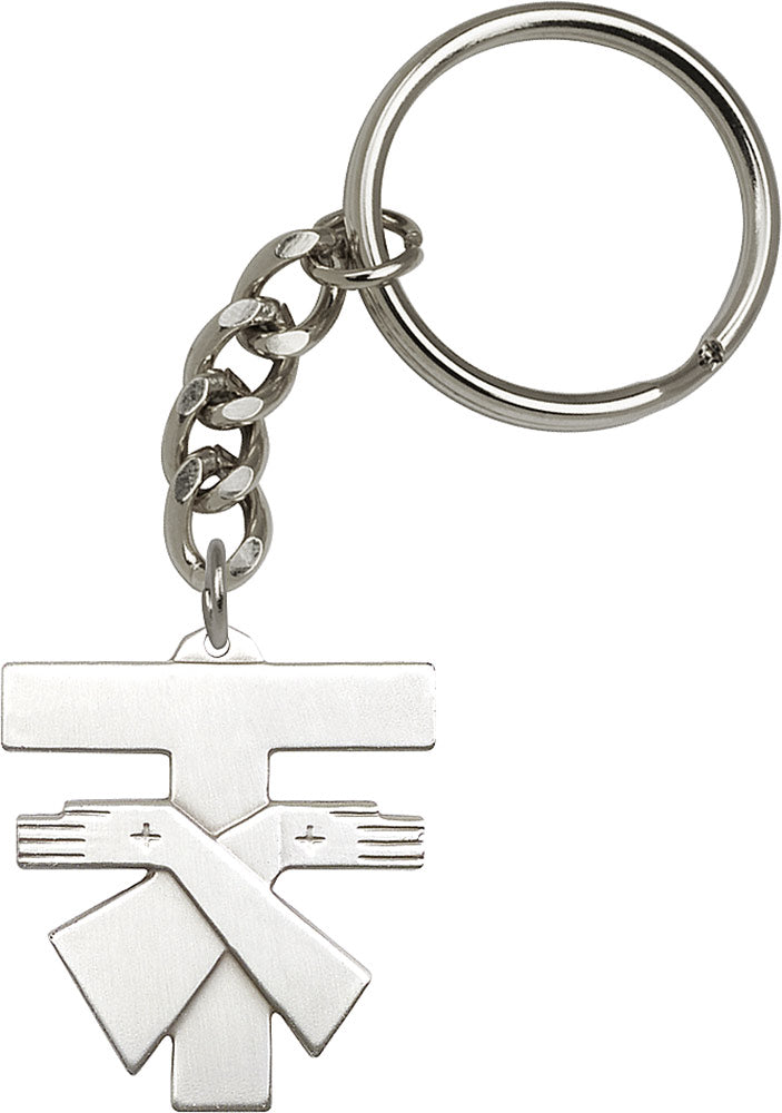 Franciscan Cross Keychain - Silver Oxide