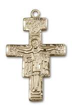 Load image into Gallery viewer, San Damiano Crucifix Custom Pendant - Yellow Gold
