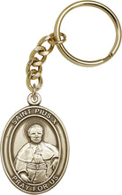 Load image into Gallery viewer, St. Pius X Keychain - Gold Oxide
