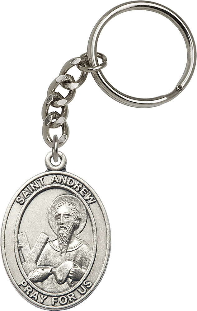 St. Andrew Keychain - Silver Oxide