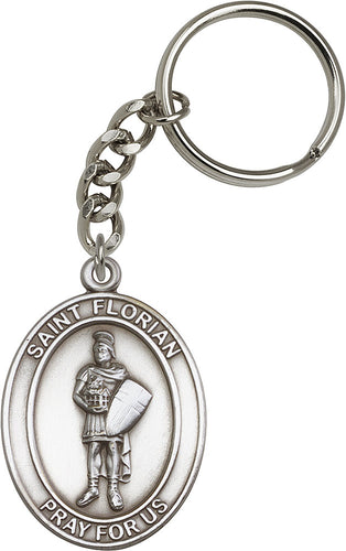 St. Florian Keychain - Silver Oxide