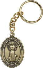 Load image into Gallery viewer, St. Francis of Assisi Keychain - Gold Oxide
