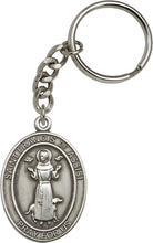 Load image into Gallery viewer, St. Francis of Assisi Keychain - Silver Oxide
