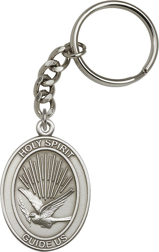 Holy Spirit Keychain - Silver Oxide