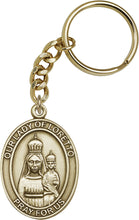 Load image into Gallery viewer, Our Lady of Loretto Keychain - Gold Oxide
