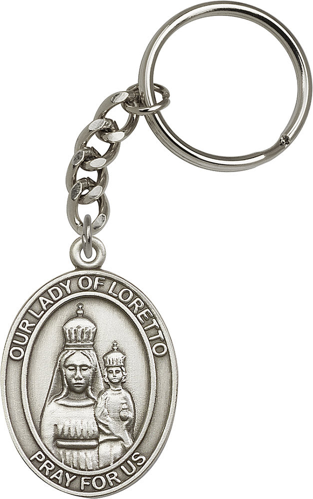 Our Lady of Loretto Keychain - Silver Oxide