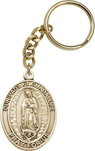 Load image into Gallery viewer, Our Lady of Guadalupe Keychain - Gold Oxide
