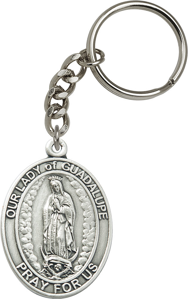Our Lady of Guadalupe Keychain - Silver Oxide