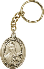 Load image into Gallery viewer, St. Therese of Lisieux Keychain - Gold Oxide
