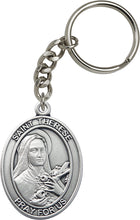 Load image into Gallery viewer, St. Therese of Lisieux Keychain - Silver Oxide
