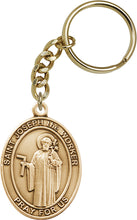 Load image into Gallery viewer, St. Joseph the Worker Keychain - Gold Oxide
