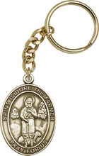 Load image into Gallery viewer, St. Isidore the Farmer Keychain - Gold Oxide
