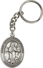 Load image into Gallery viewer, St. Isidore the Farmer Keychain - Silver Oxide
