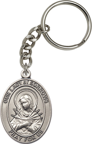 Our Lady of Sorrows Keychain - Silver Oxide