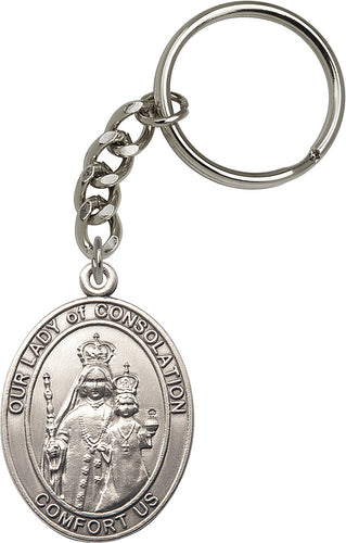 Our Lady of Consolation Keychain - Silver Oxide