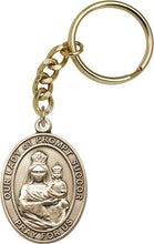 Load image into Gallery viewer, Our Lady of Prompt Succor Keychain - Gold Oxide
