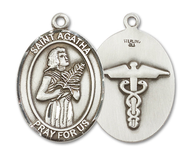 St. Agatha / Nurse Custom Medal - Sterling Silver