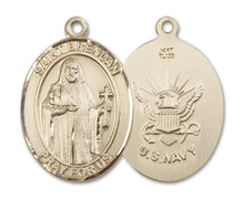 Load image into Gallery viewer, St. Brendan the Navigator / Navy Custom Medal - Yellow Gold

